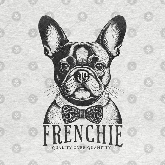 Frenchie Dog Vintage illustration Textured French Bulldog Retro Art by Tintedturtles